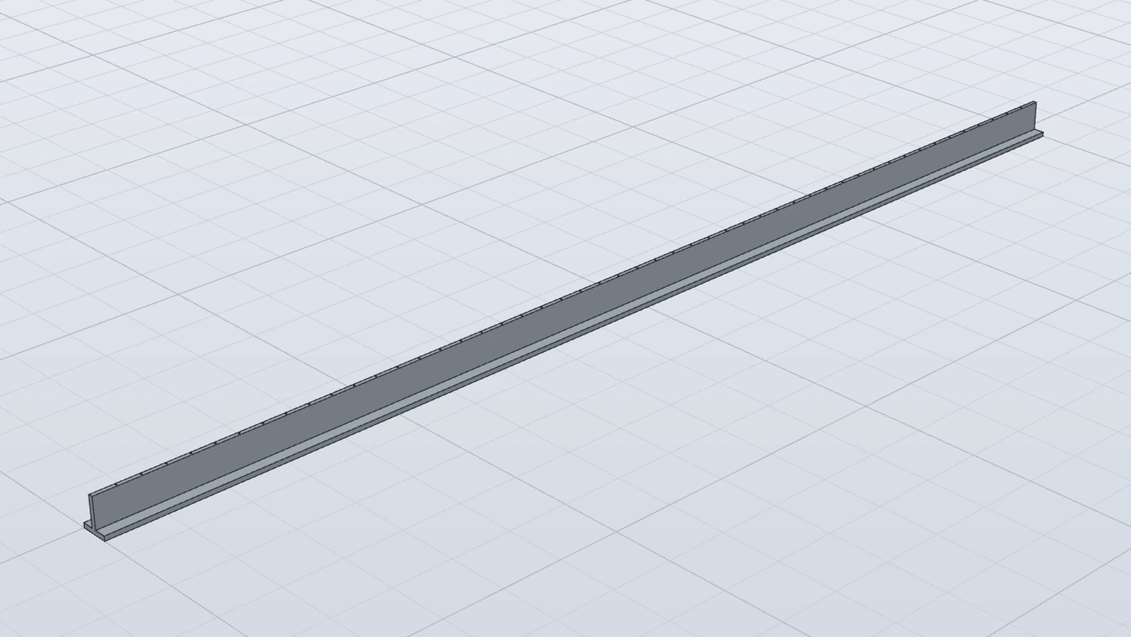100 m の逆T型擁壁の全体の3次元の画